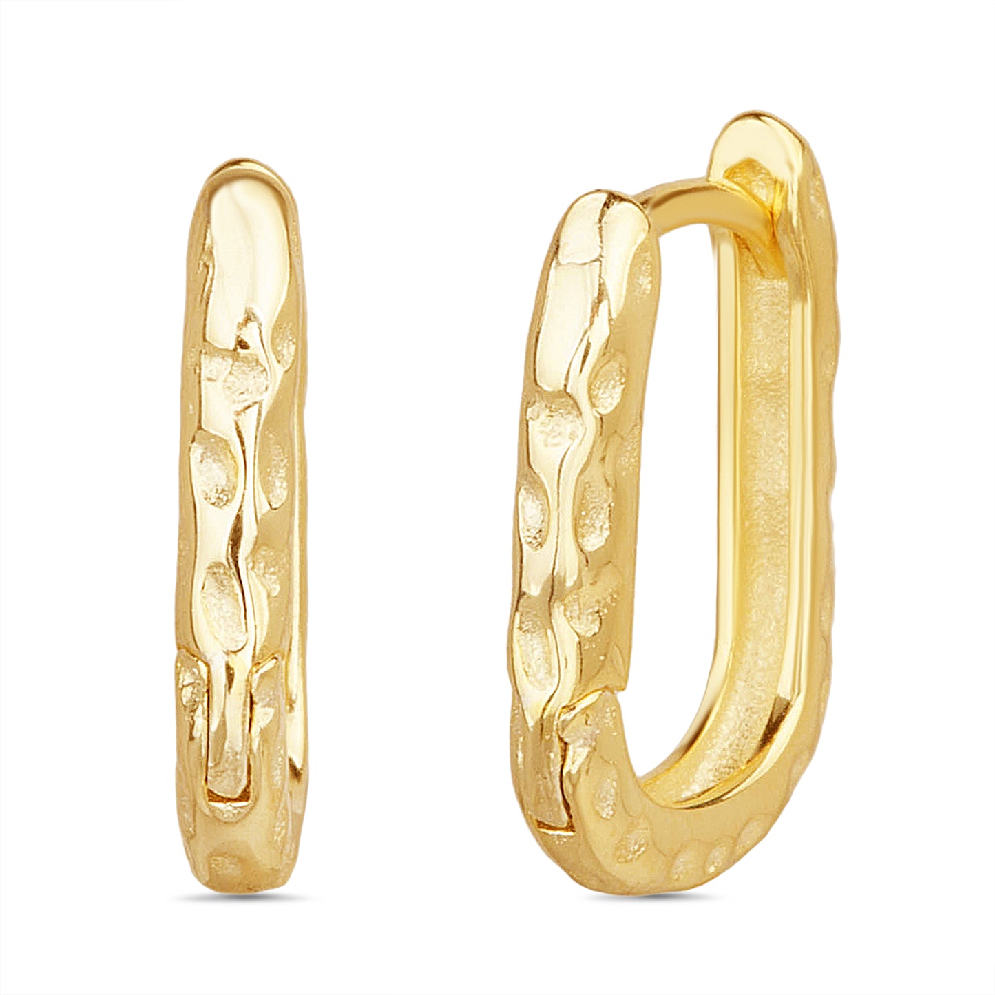 Aretes dorados rectangulares