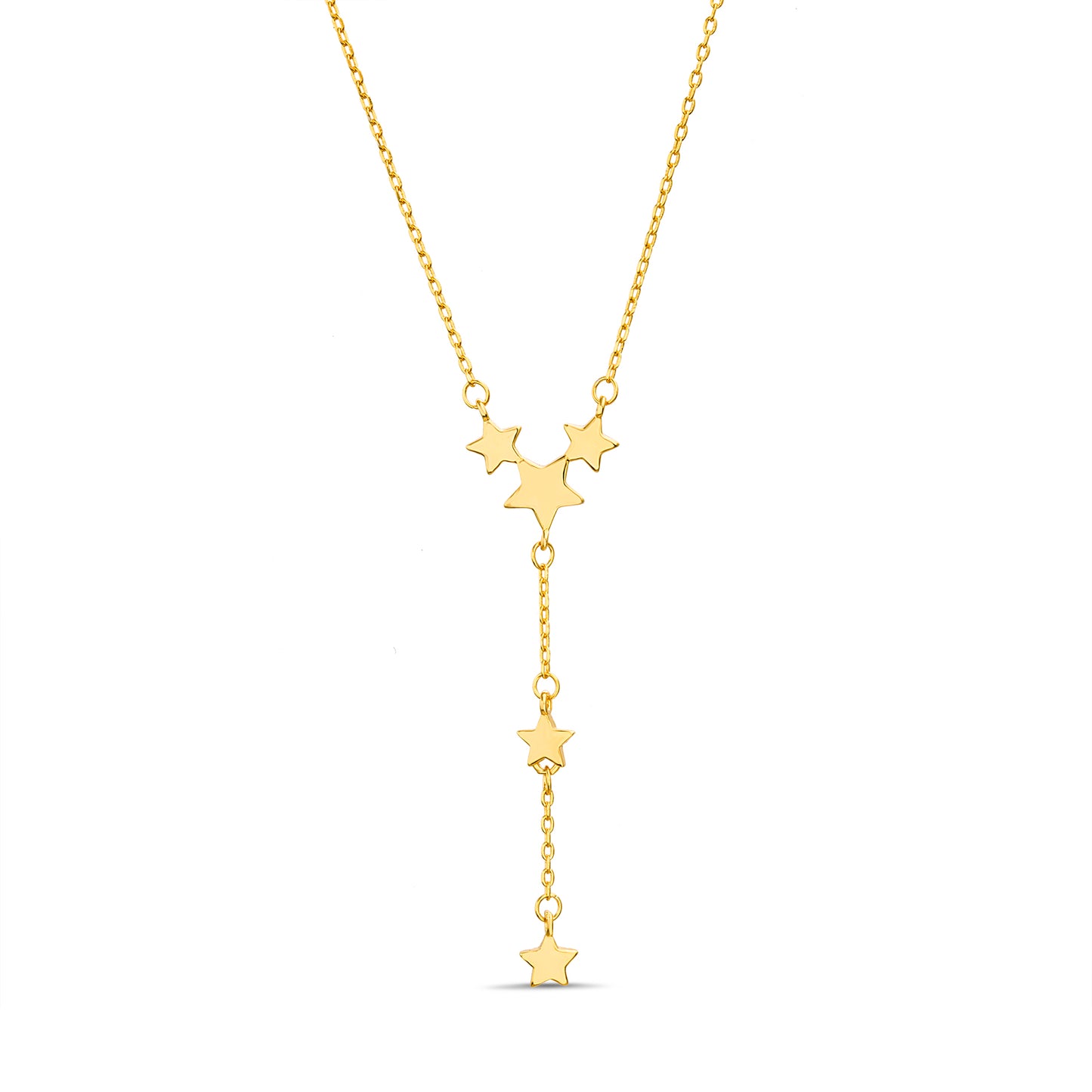 Collar dorado corbatero de estrellas