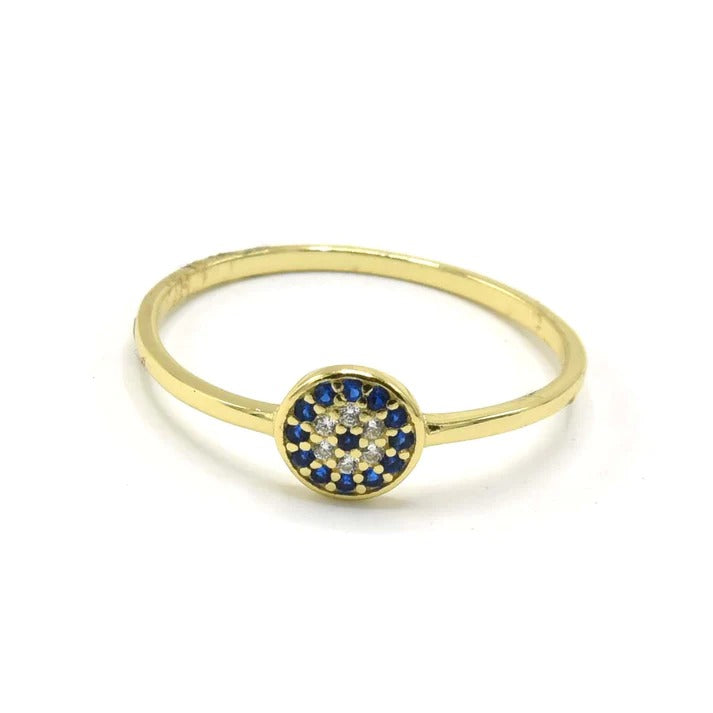 Anillo ojo turco círculo pequño dorado